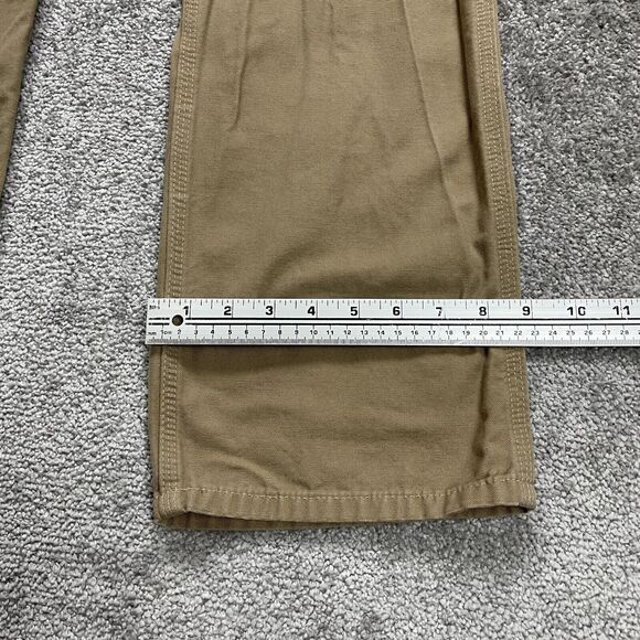 Lands' End Chino Carpenter Pants Womens 12 Brown High Rise Straight Casual 34x34 - Picture 12 of 13